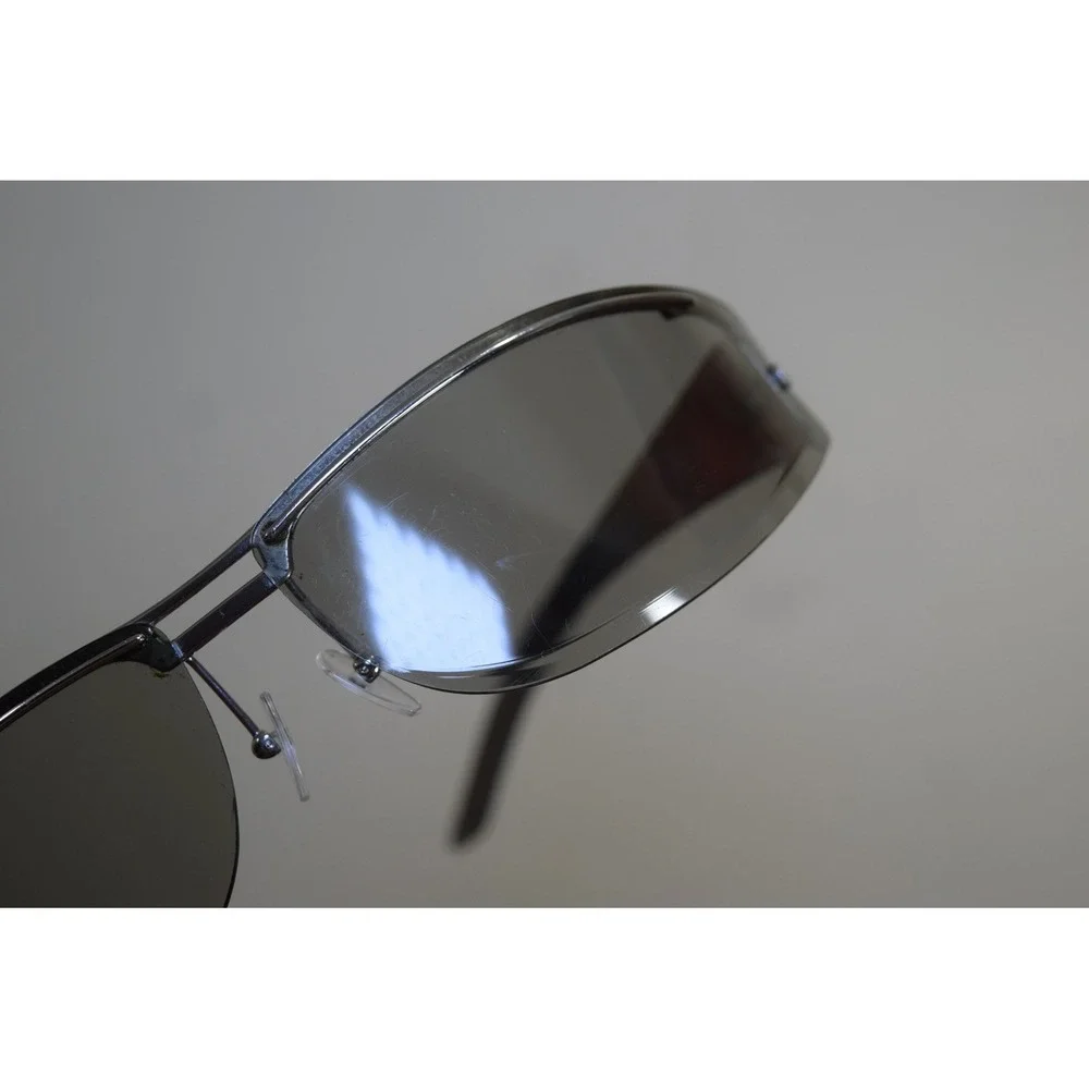 Vintage Gucci GG 1727/S Wrap Sunglasses 80's MIAMI VICE LOOK Silver